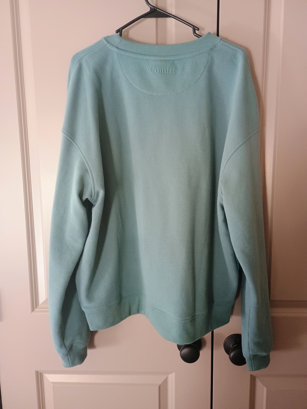 Halo Lightweight Crop Crew Sweatshirt - Teal - Picture 4 of 5